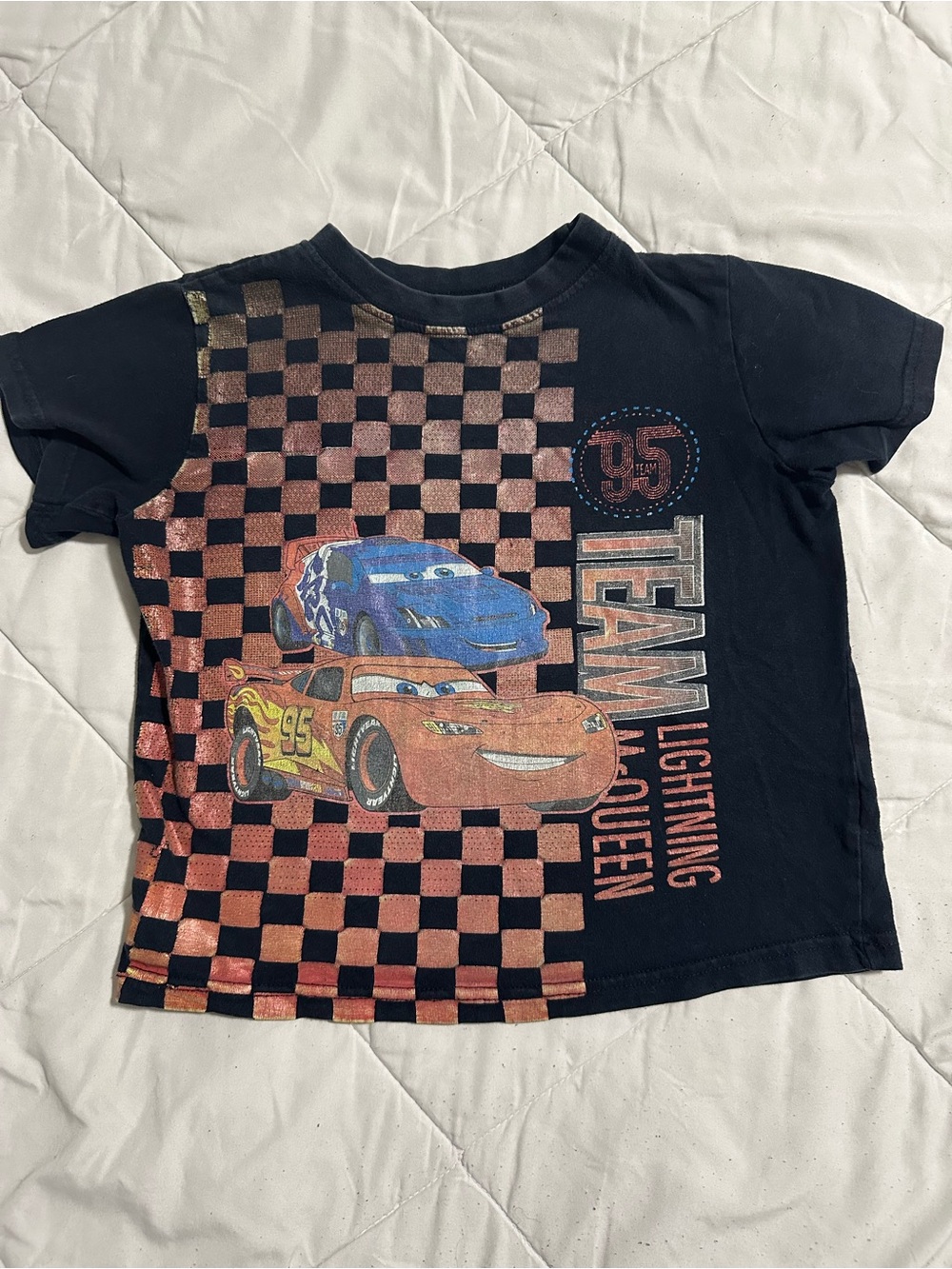 Disney Pixar Cars Lightning McQueen Team Graphic Tee - Black & Red